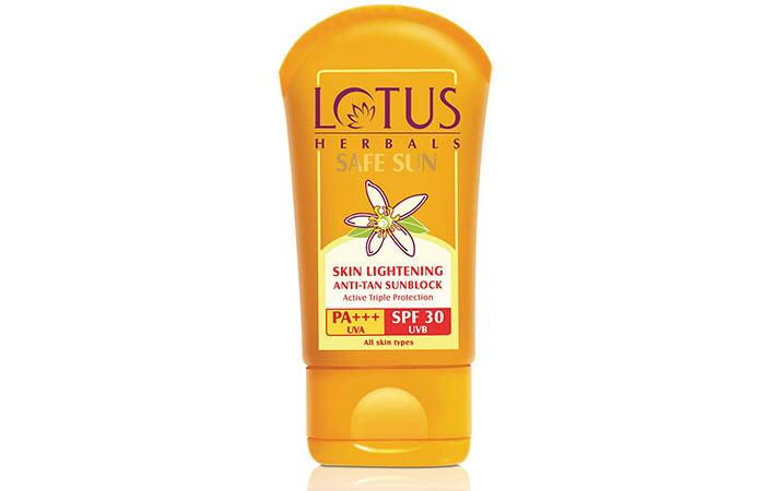 Lotus Herbals Safe Sun Skin Lightening Anti-Tan Sunblock