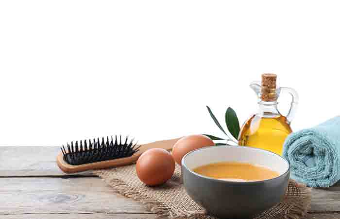 Olive oil and eggs for hair loss