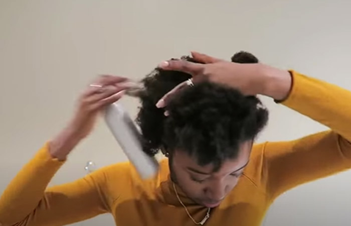 Step 4 to blow dry natural hair