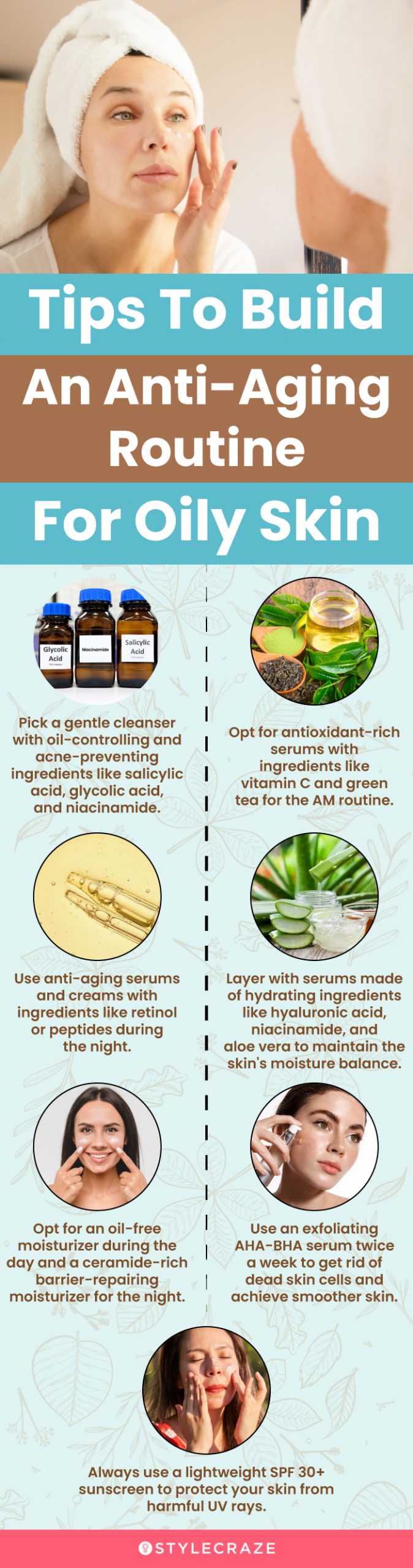 Tips To Build An Anti-Aging Routine For Oily Skin (infographic)