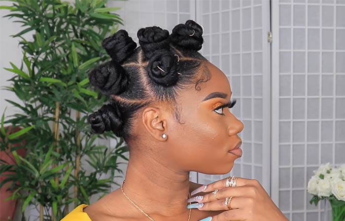Bantu knots to control natural hair shrinkage