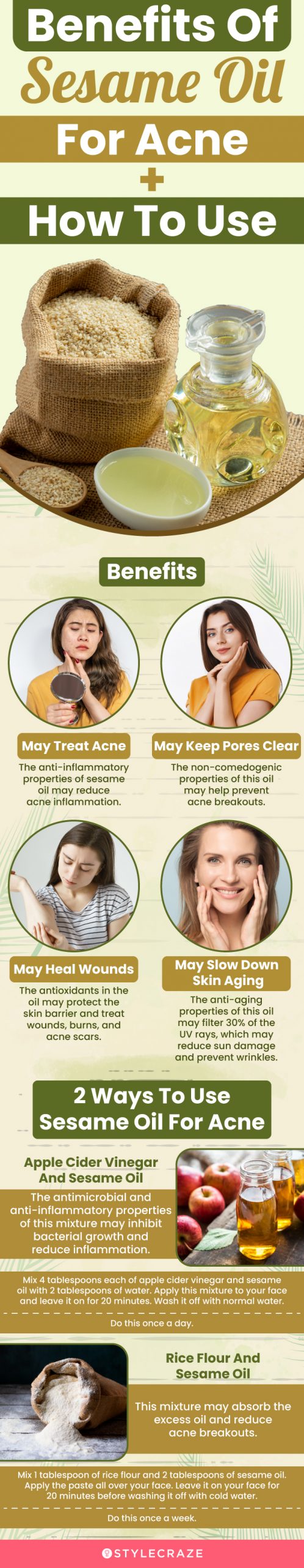 benefits and how to use sesame oil for acne (infographic)