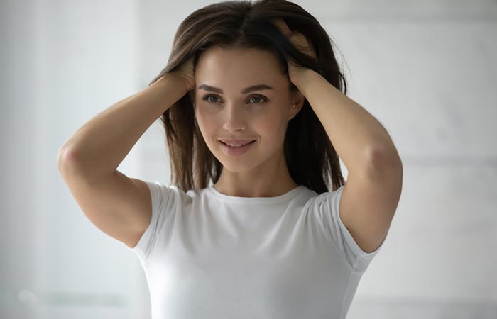 Woman with strong, healthy hair.