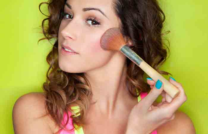 Pink blush makeup for olive skin tone