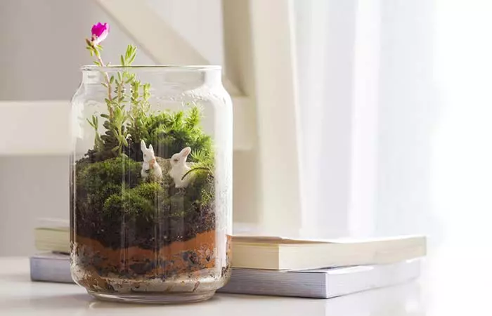 Bunnies In A Bottled Miniature Garden