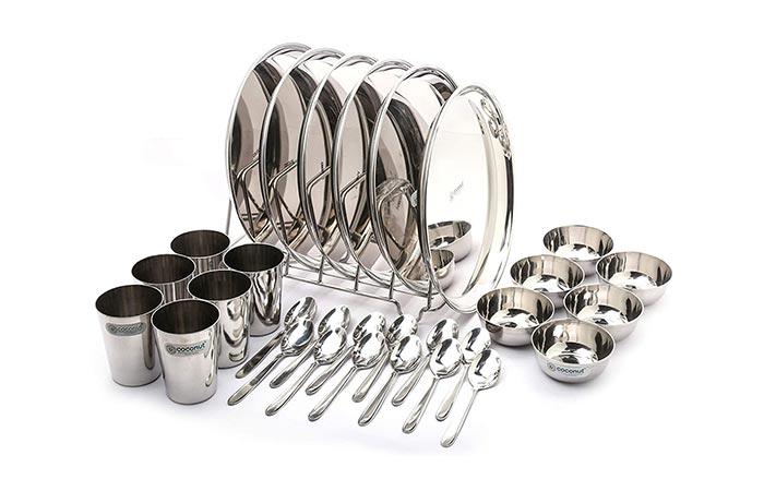 Coconut Stainless Steel (Heavy Guage)Dinner Set