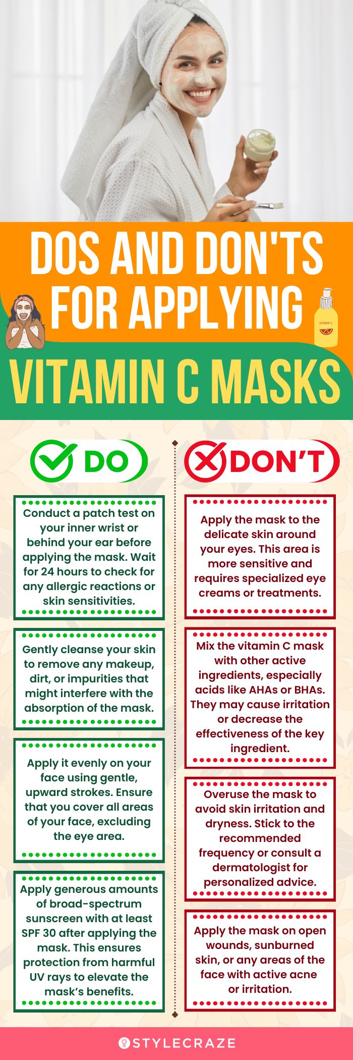  Dos And Don'ts For Applying Vitamin C Masks (infographic)