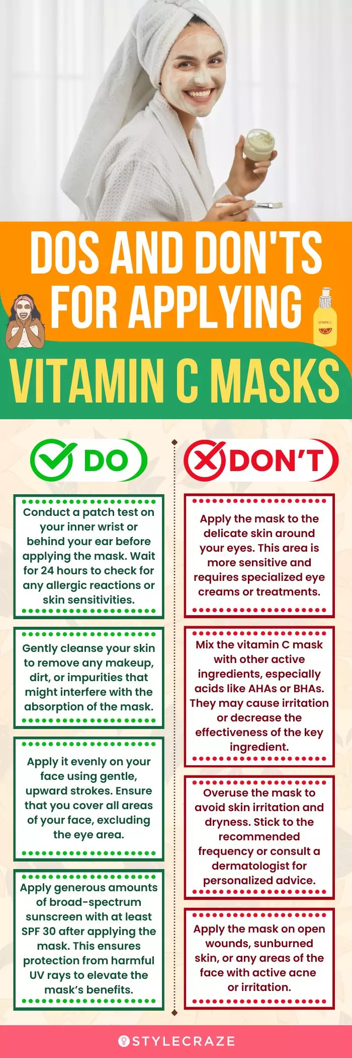  Dos And Don'ts For Applying Vitamin C Masks (infographic)