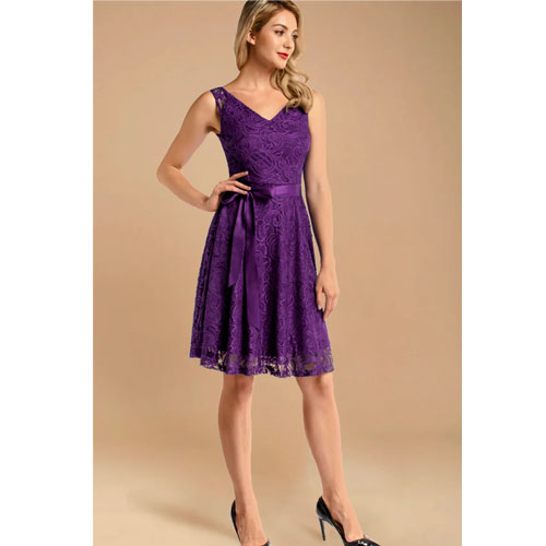 Dressystar Women Floral Lace Bridesmaid Party Dress
