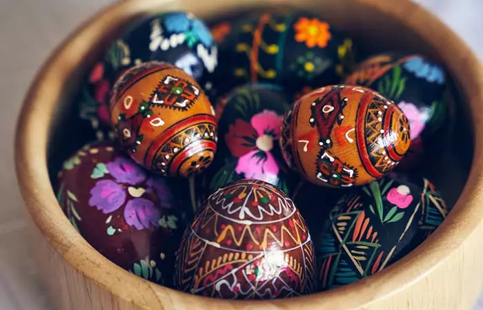 Easter Eggs Painted In Traditional Polish Designs