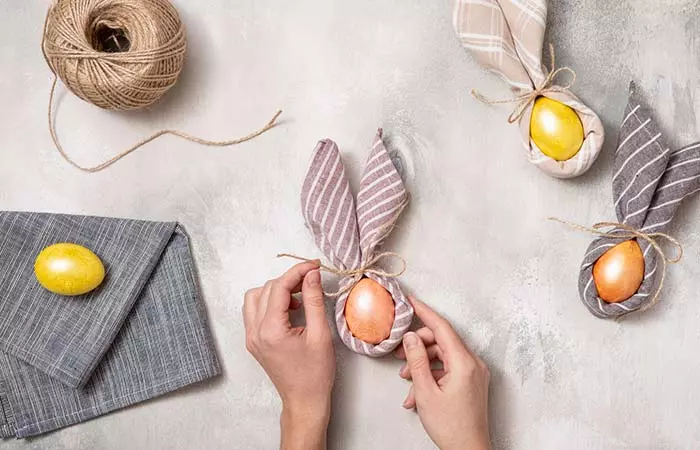 Easter Eggs With Bunny Cloth Ears