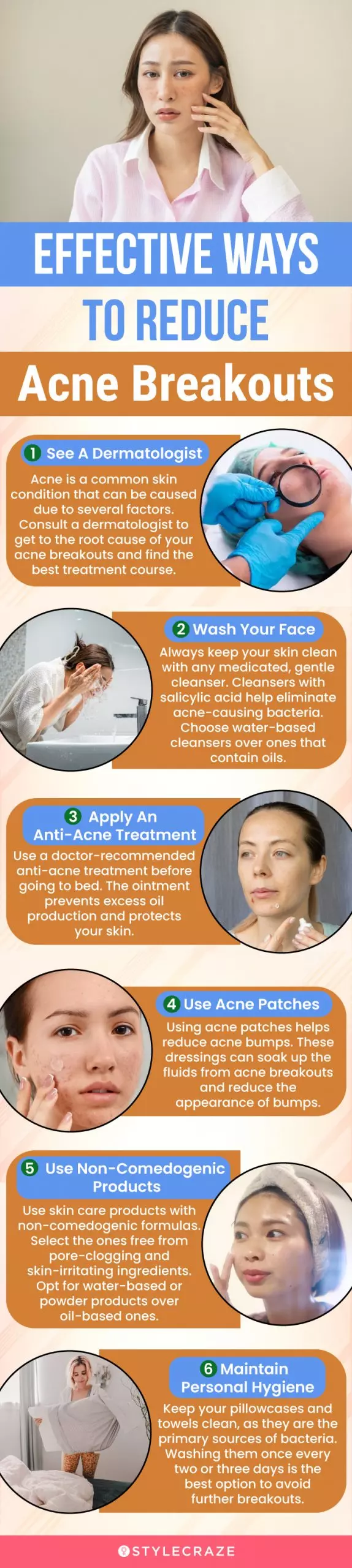 effective ways to reduce acne breakouts (infographic)