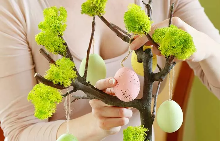 Eggs Hanging Off A Mini Tree