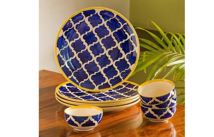 ExclusiveLane Moroccan Handpainted Ceramic Dinner Set