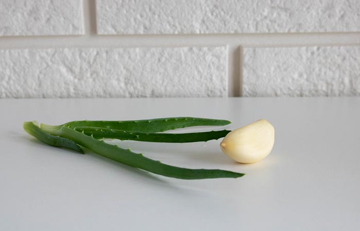 Garlic and aloe vera for acne