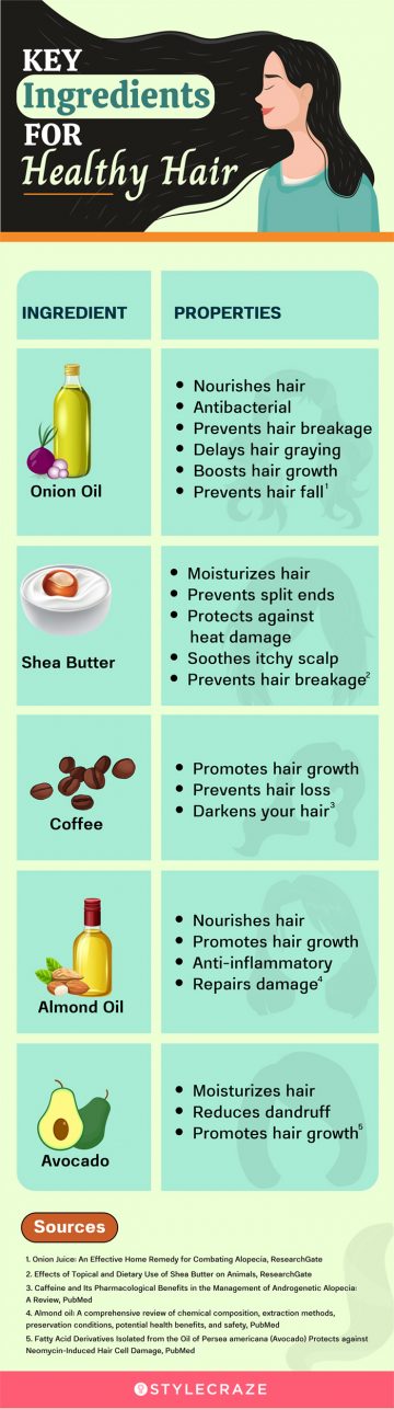 key ingredients for healthy hair (infographic)