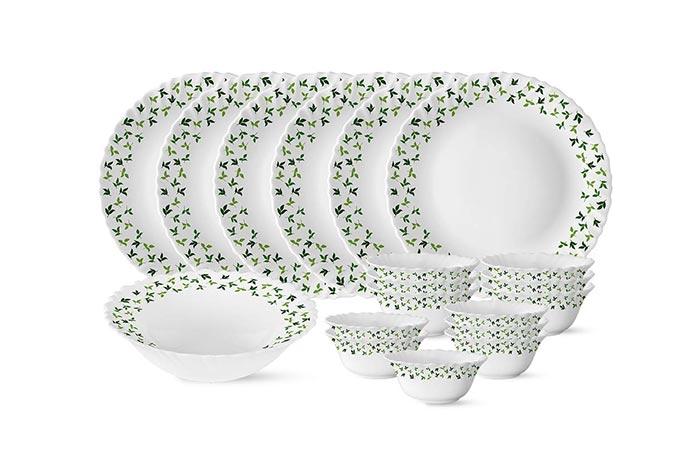 Larah by Borosil Sage Silk Series Dinner Set