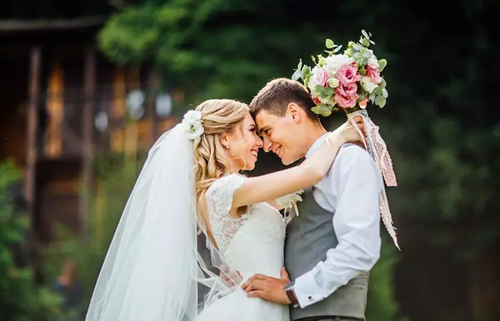 Couple on their wedding day