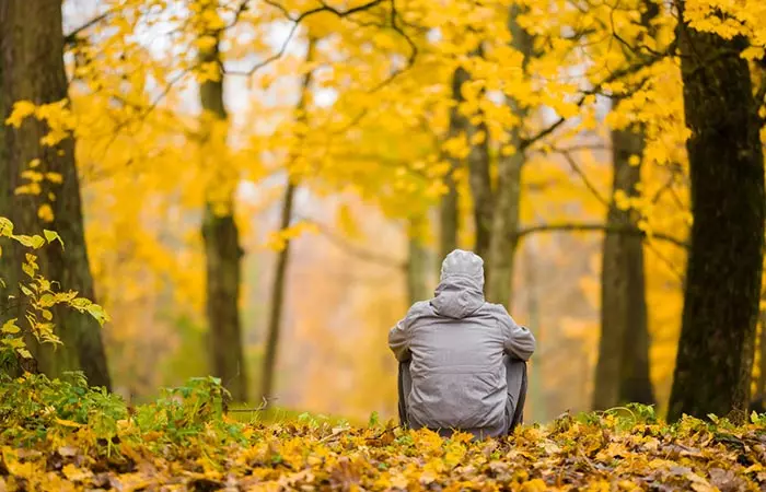 Man spending some lone time in the nature to learn more about himself