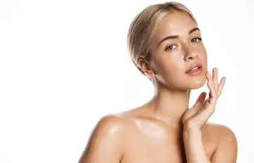 Woman with moisturized skin