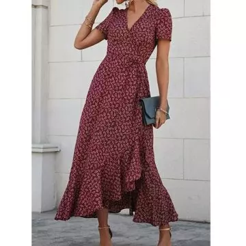 PrettyGarden Women's Summer Wrap Maxi Dress