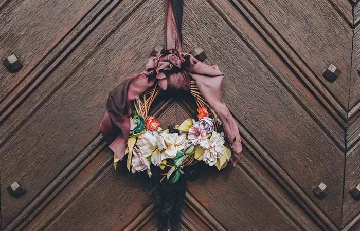 Satin Wreath And Flowers