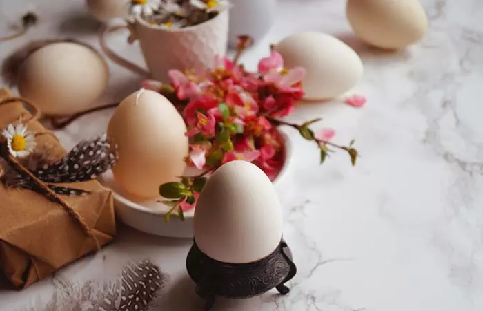 Spring Flowers In Easter Eggs