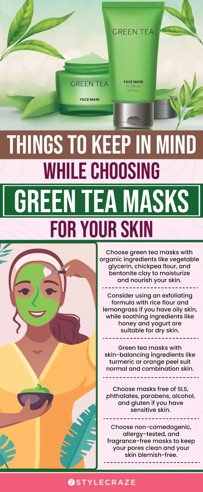Things To Keep In Mind While Choosing Green Tea Masks For Your Skin (infographic)