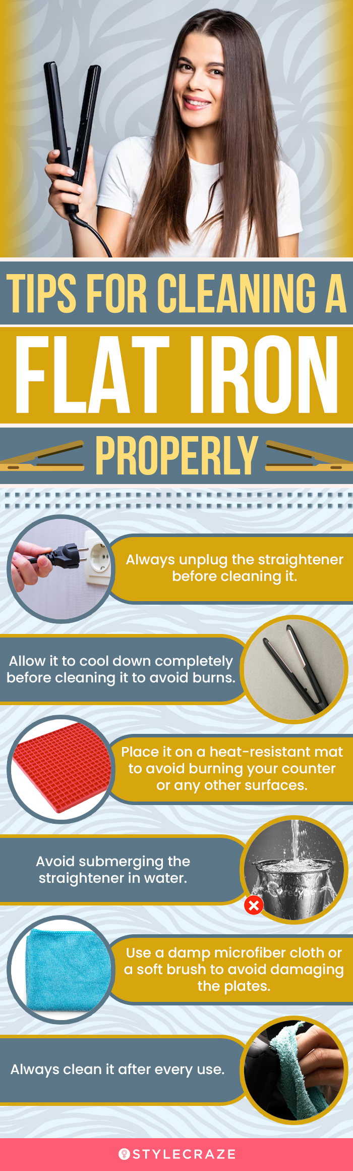 tips for cleaning a flat iron properly (infographic)