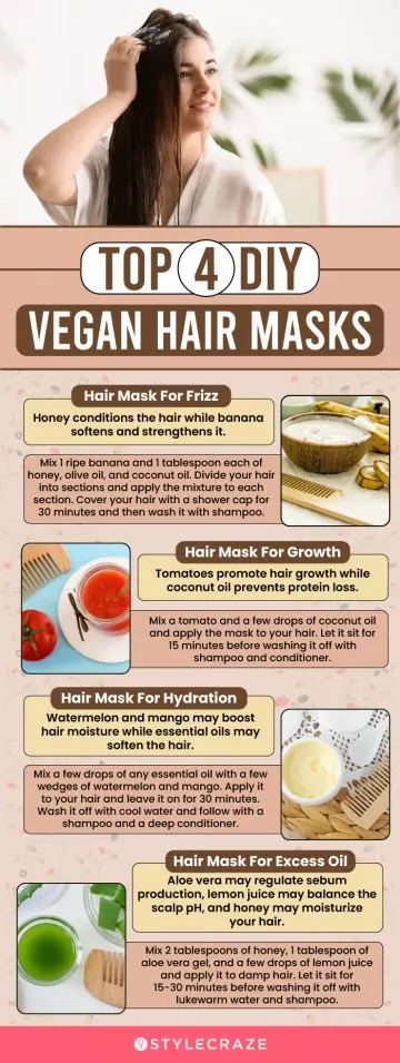 top 4 diy vegan hair masks (infographic)