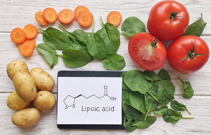 Alpha lipoic acid is naturally found in vegetables like spinach and potatoes
