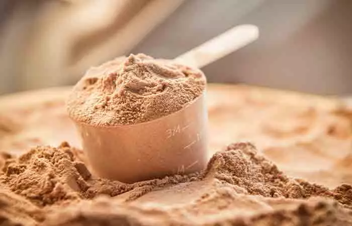 A scoop of whey protein