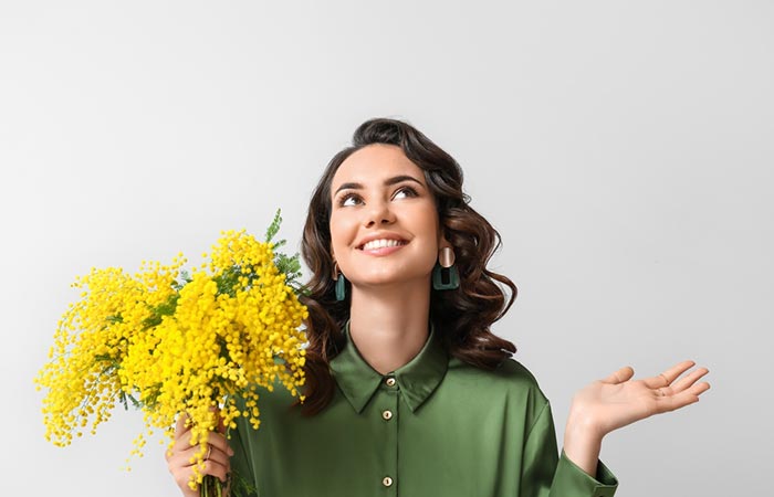 Mimosa flowers are given to women on Women’s Day