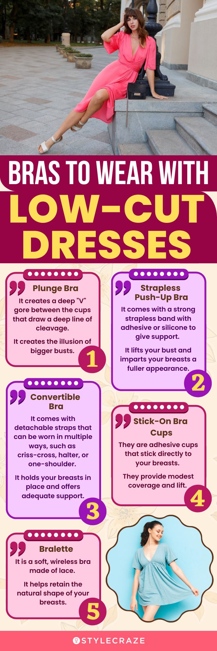 Bras To Wear With Low-Cut Dresses (infographic)