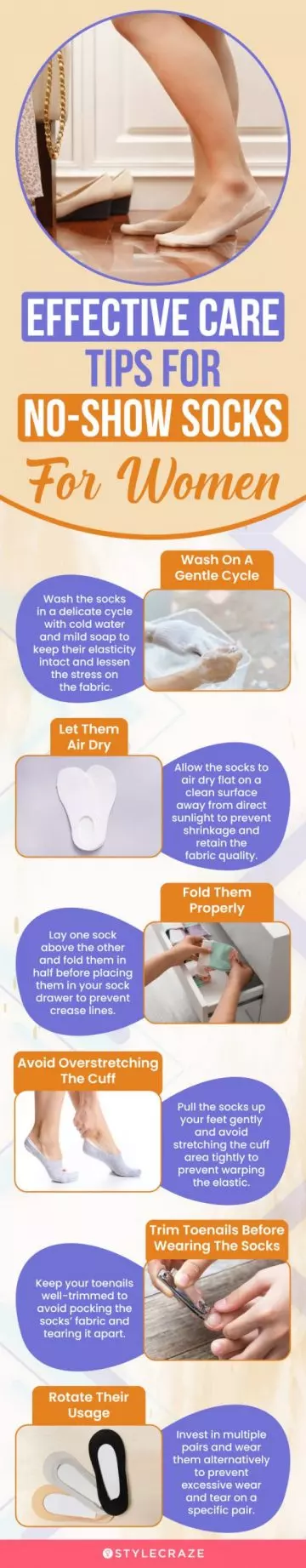 Effective Care Tips For No-Show Socks For Women (infographic)