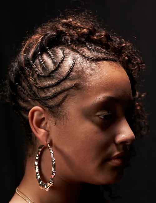 French twisted mini cornrows short hairstyle for black women