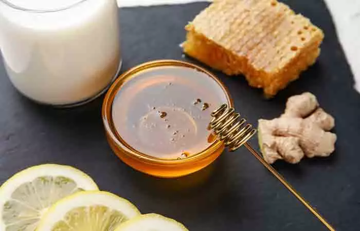 Ginger, lemon, milk, and honey face mask