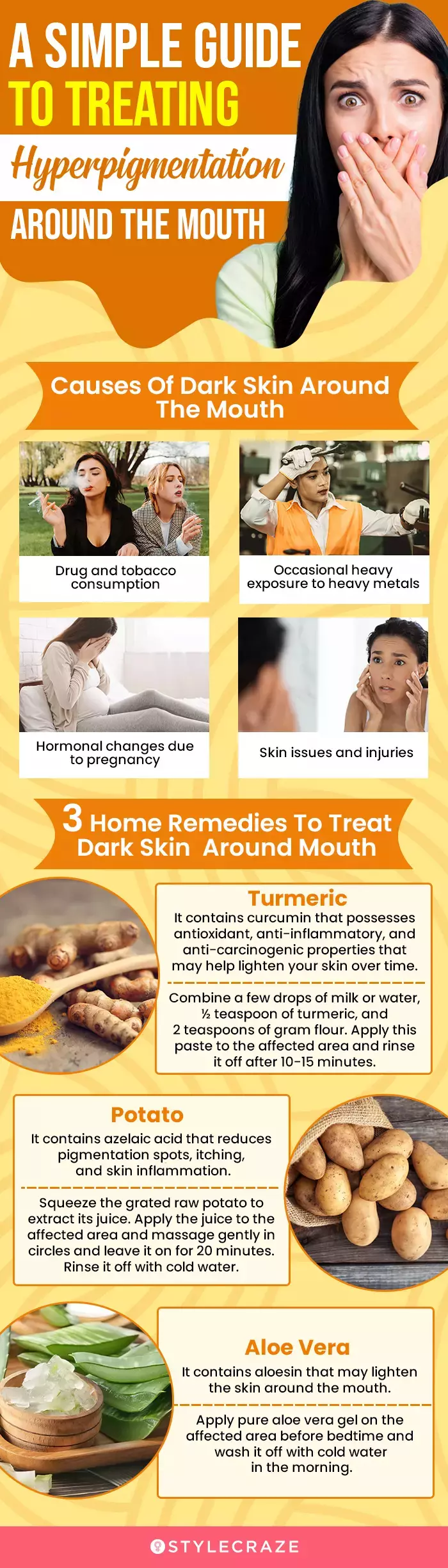 a simple guide to treating hyperpigmentation around the mouth (infographic)