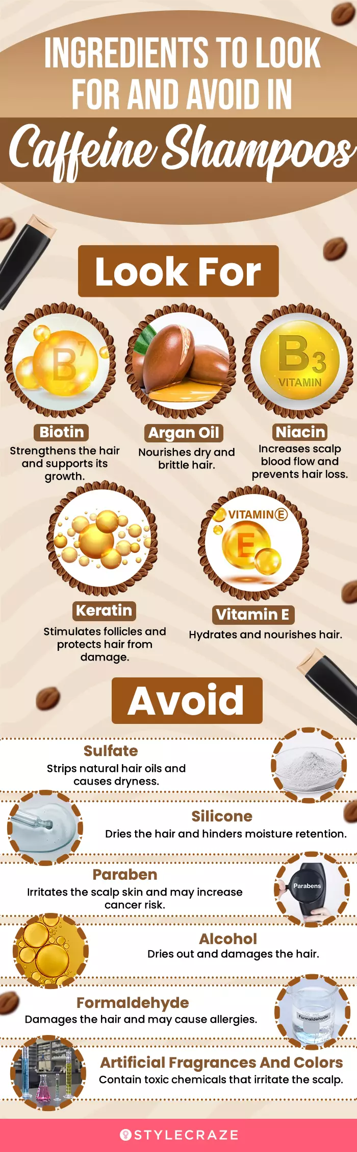  Ingredients To Look For And Avoid In Caffeine Shampoos(infographic)