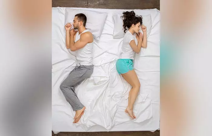 The cliffhanger couple sleeping position