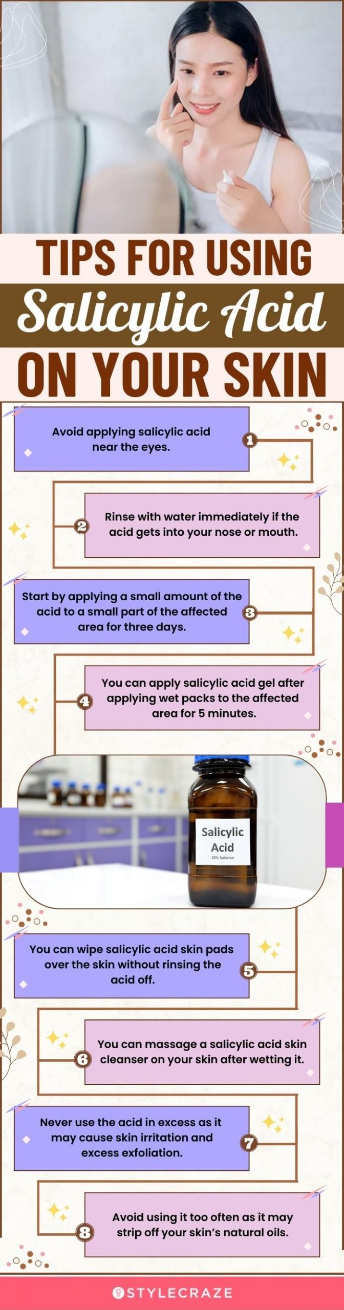 tips for using salicylic acid on your skin (infographic)