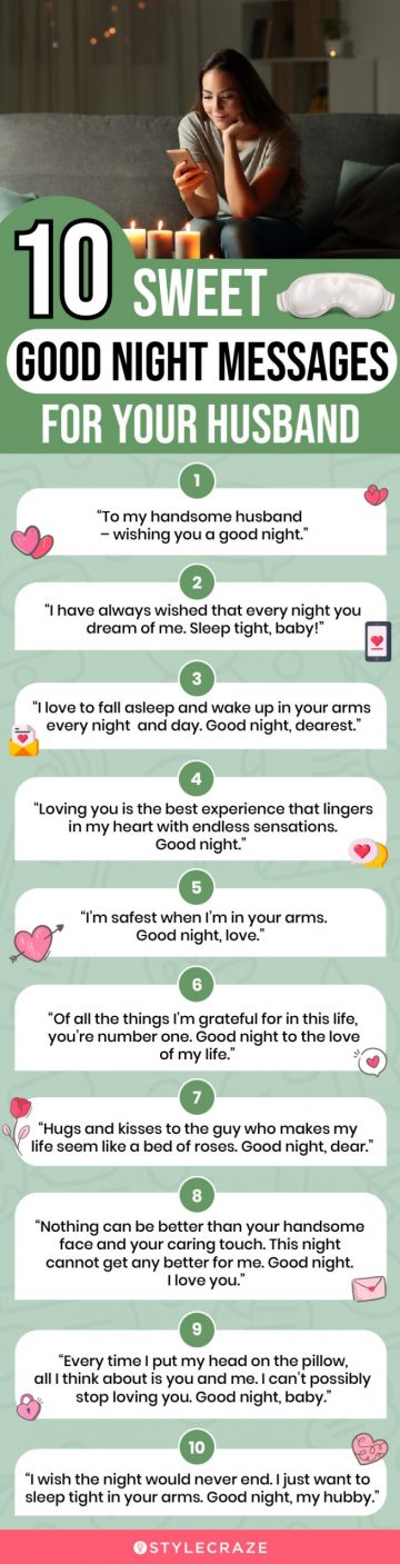 10 sweet good night messages for your husband (infographic)