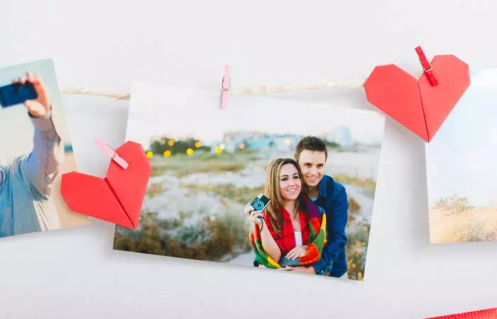 Creating a collage of old photos together a date idea for couples