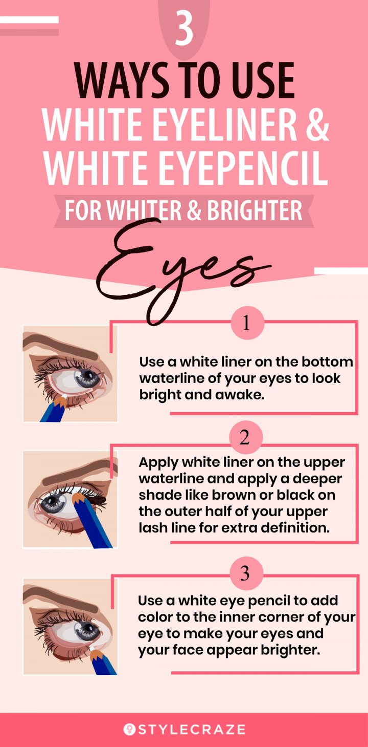 3 ways to use white eyeliner and white eyepencil for whiter and brighter eyes [infographic]