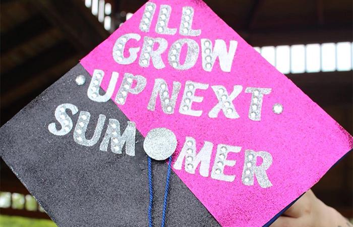 "I'll Grow Up Next Summer" Grad Cap