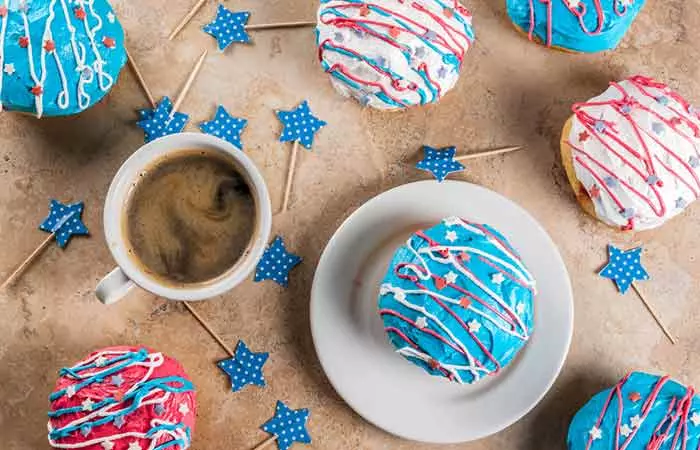 American Flag Glazed Donuts