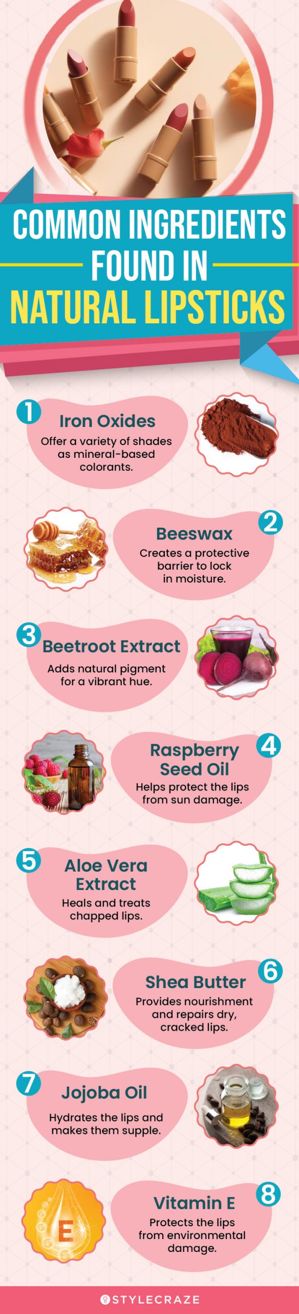 Common Ingredients Found In Natural Lipsticks (infographic)