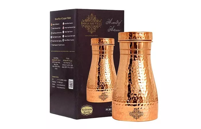 Indian Art Villa Pure Copper Water Bottle