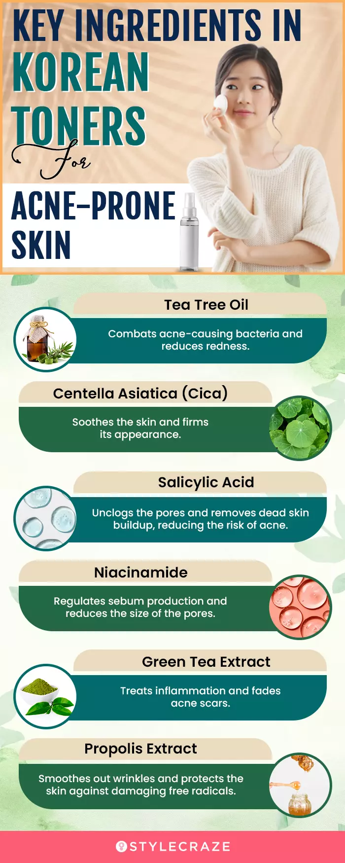Key Ingredients In Korean Toners For Acne-Prone Skin (infographic)