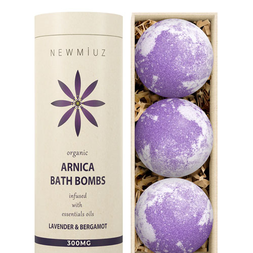 New Miuz Organic Arnica Montana Oil Lavender & Bergamot Bath Bombs